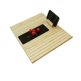 HJJKKH Bamboo Tray for Sofa Armrest Organizer, Couch Arm Tray Table with Sofa Cup Holder Tray, 2 in 1 Design Anti-Slip Flexible Foldable Bamboo Sofa Cup Holder Tray for Snacks, Phone, Control, Cups