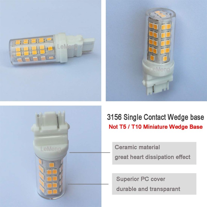 LEMENG 5Watt S8 3156 Wedge Base LED Light Bulb 12VAC/DC