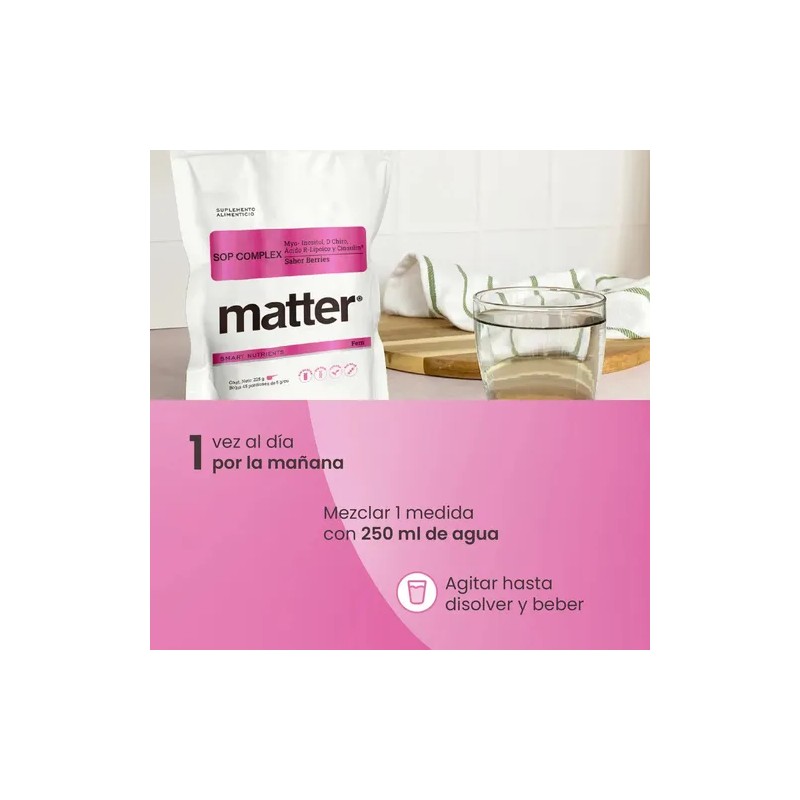 Inositol Polvo Sin Gluten Vegano Sabor Berries 225g Matter Smart