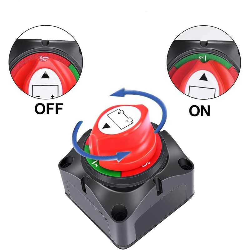 SUNMORN Battery Disconnect Switch, 2PCS Cables 1.64FT with Heavy Duty