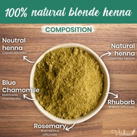 Natural Blonde Henna (100g) - Vegetable Hair Colour Blond - Bright Blonde Hair Colour - Natural Hair Care - VIRHEA