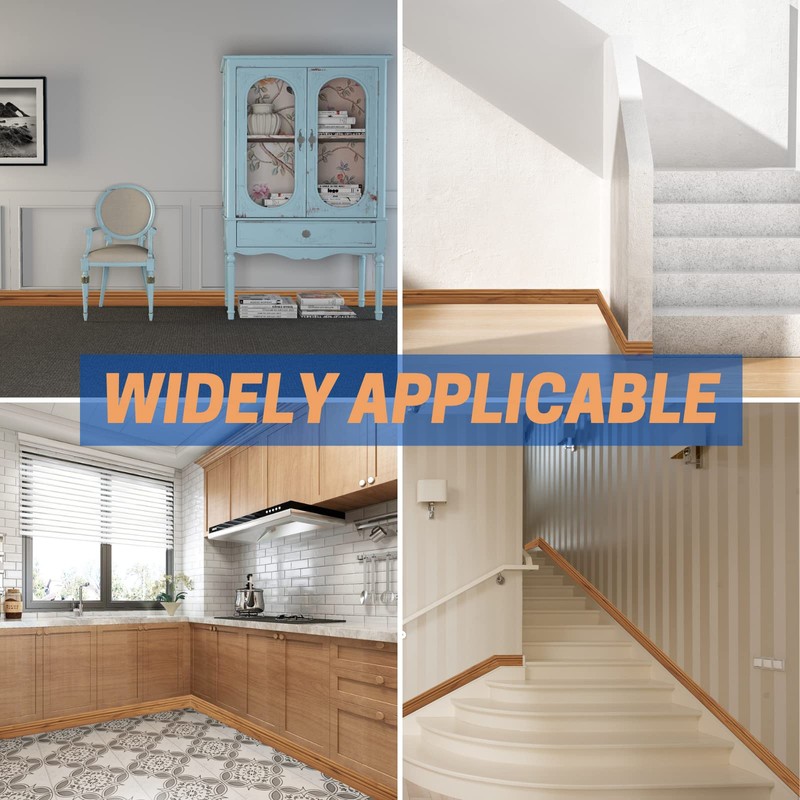 COUKIU Flexible Baseboard Molding Trim, Peel and Stick Rubber Wall