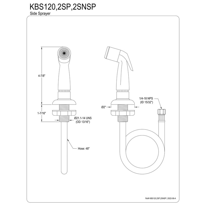Kingston Brass Gourmetier KBS122SP Kitchen Faucet Sprayer, Black