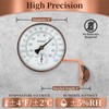 Dunuo 4" Brass Outdoor Thermometer, Indoor Thermometer for Room –