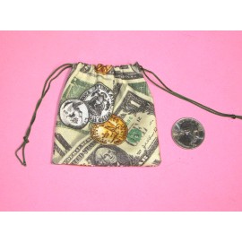 MONEY DRAWING MOJO BAG- -3" X 3"- GRIS-GRIS- SPELL BAG-COTTON