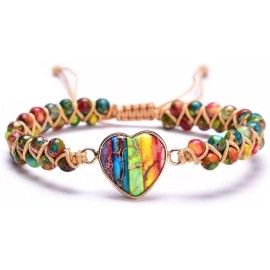 Unbranded 7 Chakras Galaxy Sea Sediment Jasper Healing Bracelet Women Decor Bracelet