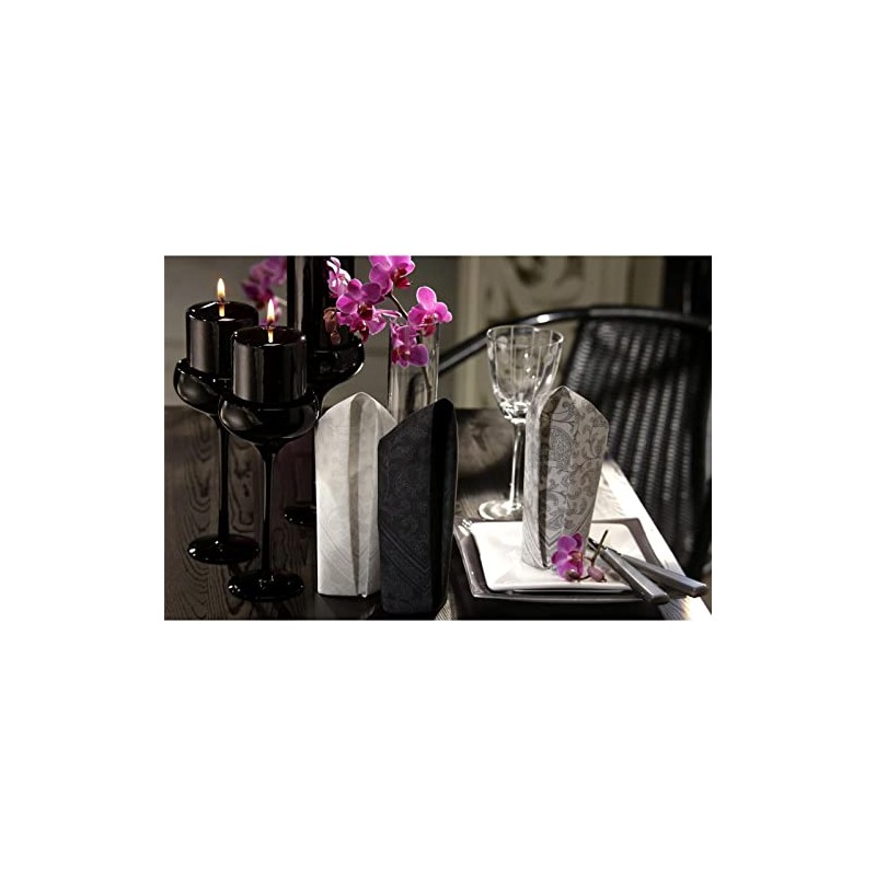 20 Servietten ROYAL Collection 1/4-Falz 40 x 40 schwarz "Ornaments"