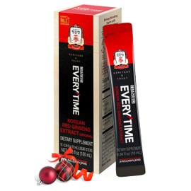 JUNG KWAN JANG Everytime Korean Red Ginseng Extract Stick 3,000mg Original - Adaptogen Energy Drink Liquid Stick Supplements - Energy Boost & Immune Support, Caffeine Free (30 Sticks)