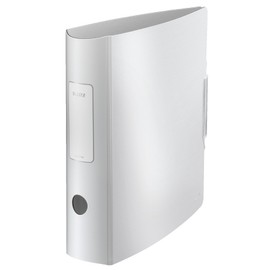 Leitz Lever Arch File, Arctic white, A4, Curved spine 8.2 cm width, Elastic fastening, Light polyfoam, Style Range, 11080004