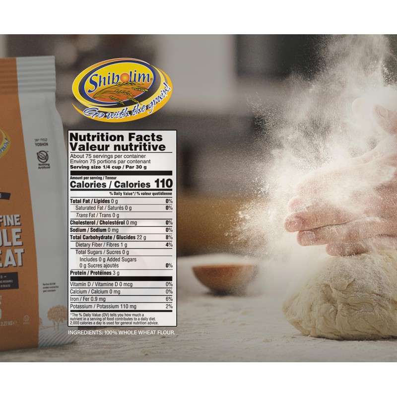 Shibolim 100% Extra Fine, Whole Wheat Flour 80oz (5lb) |