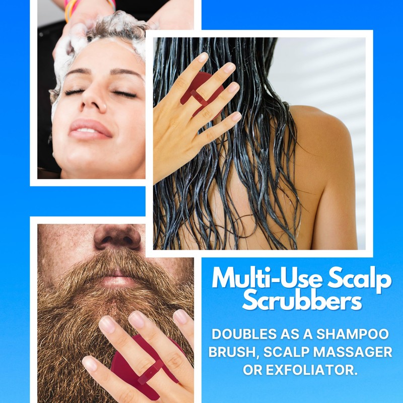 G.B.S Scalp Exfoliator 4 Pack - Shampoo Brush, Scalp Scrubber