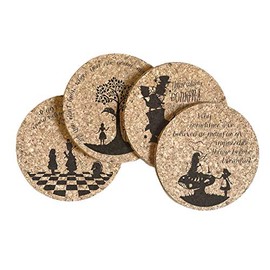 Alice in Wonderland Quotes Cork Coaster Set of 4