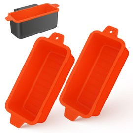 Oliggive 2 PCS Silicone Grease Cup Liners for Blackstone 36 28 22 17 Inch Griddle,Reusable Grease Catcher Cup Liner Grill Grease Tray,Durable Drip Pans Blackstone Griddle Accessories,Orange