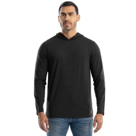 Wrangler Riggs Workwear Men's Long Sleeve Sun Protection Hoodie, Black