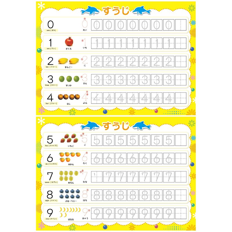 [Mizonori Penmanship Board] Hiragana, Katakana, Suuji, Writing Sequence, Magic Pen,