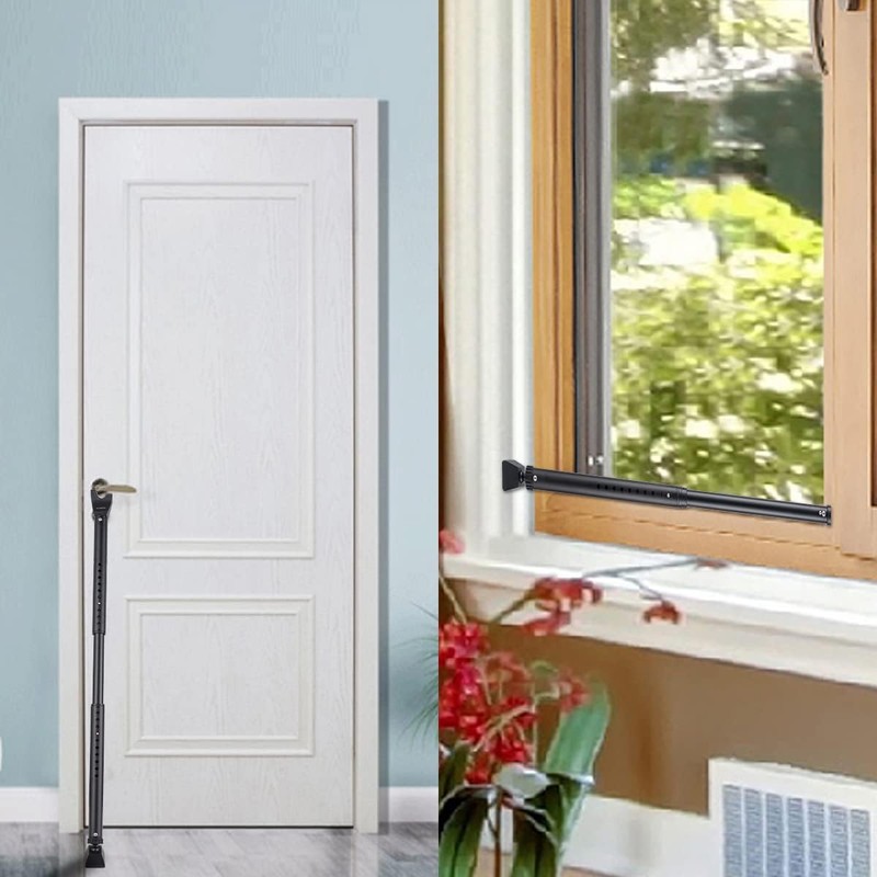 HoneSecur 2-in-1 Door Security Bar & Sliding Patio Door Stopper