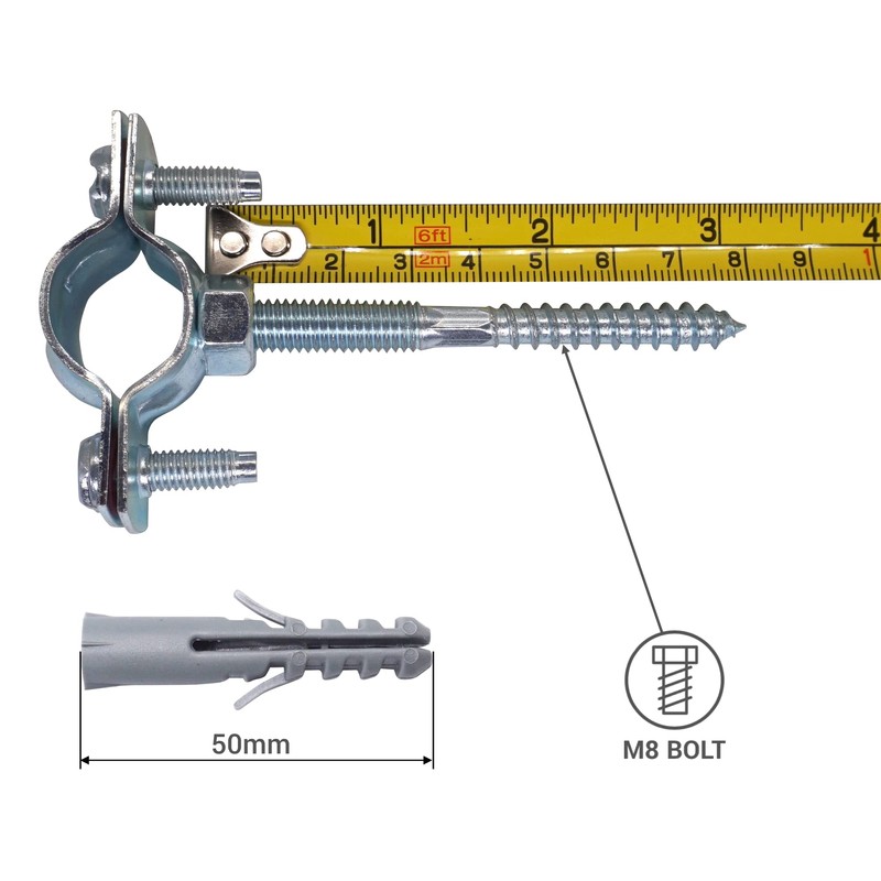 SKIR'CO Pack of 4 pipe brackets for diameter 20-25 mm