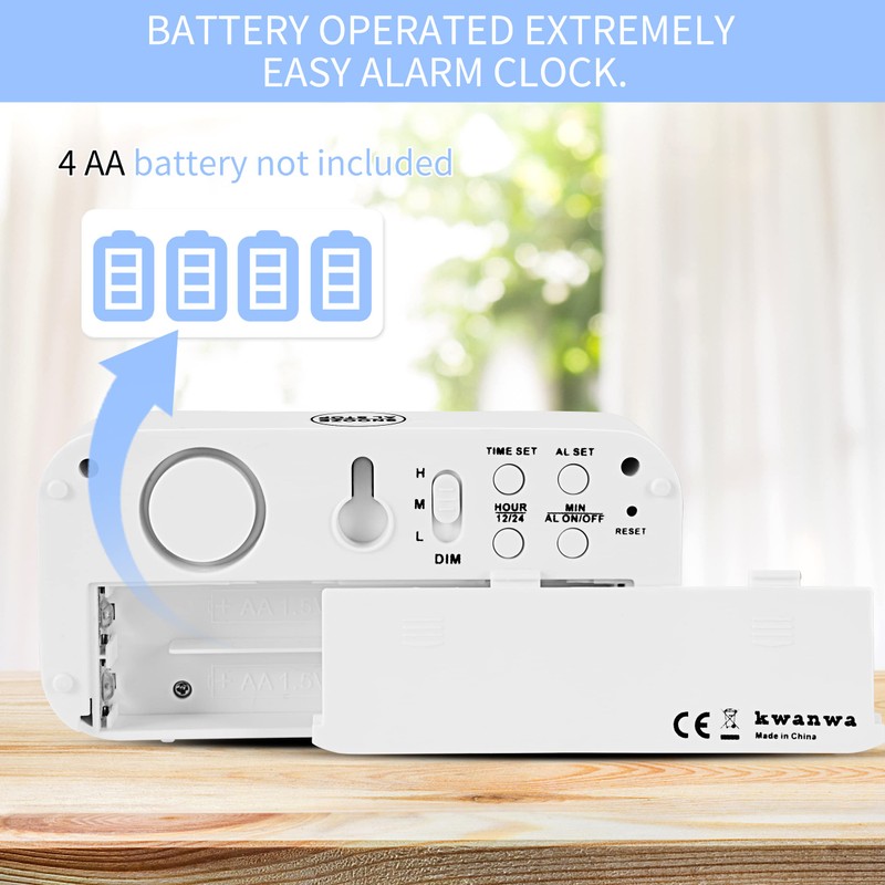 LED Clock, Alarm Clock for Kids, 1.2inch Green LED Digital