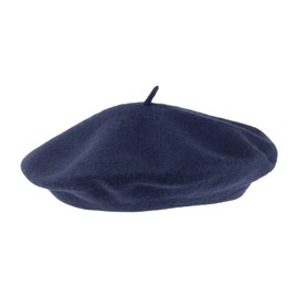 Women's Quality Beret Hat Wool French Beret (Navy)