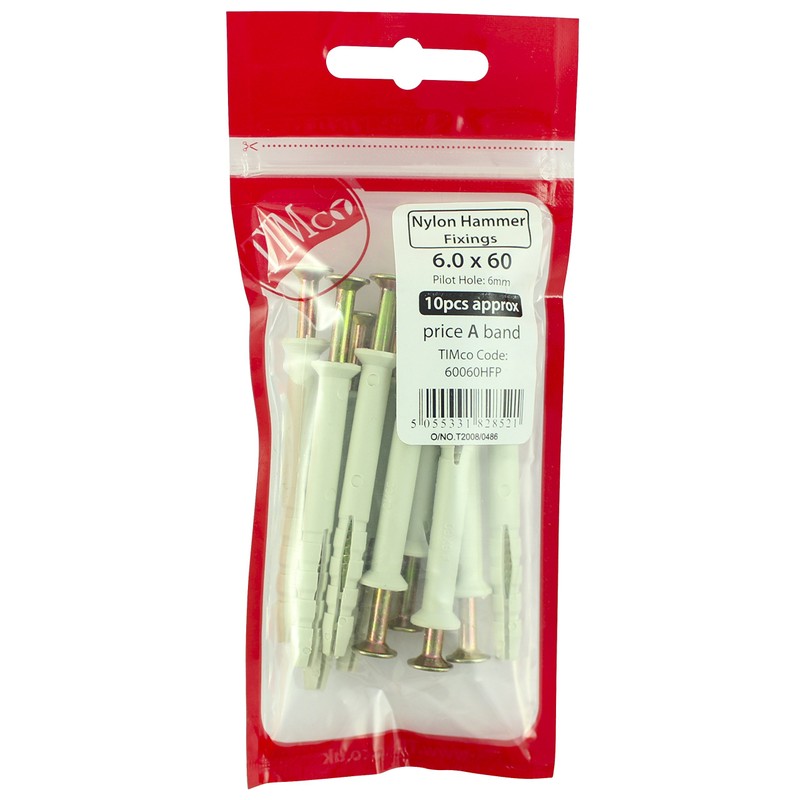 TIMCO Nylon Hammer Fixings - 8.0 x 100