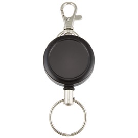 Bowken Club KR-03 Key Back Reel, Thick PE, 47.2 inches (120 cm), Key Holder, Black, Black