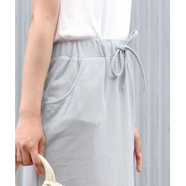 Aimoha Women's Cotton Sweatshirt, Maxi Skirt, Long Skirt, Smoky Color, Long Skirt, Tight Skirt, Maxi Length, Long Length, Sweat Skirt, Loungewear, Easy Chin, Slit, Large Size, Black, M