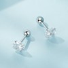 BISAER Cubic Zirconia Earrings Studs 18K Gold Plated Flat Back
