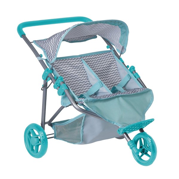 Adora Stylish Zig Zag Jogger Doll Stroller, Convertible Sun Cover,