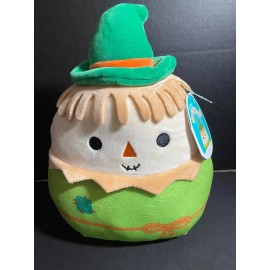 Kelly Toy, Squishmallows Squishmallow 8" Samuel Scarecrow w/beaded "I  SQUISH" Charm + Accessories