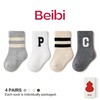 Beibi 4 PCS Baby Socks, Baby Mid-Crew Socks, Fashion Newborn