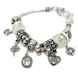 Birthstones Inspirational Birthday Gifts Month and Birthday stone Charms Bracelet with Multi Beads (April)