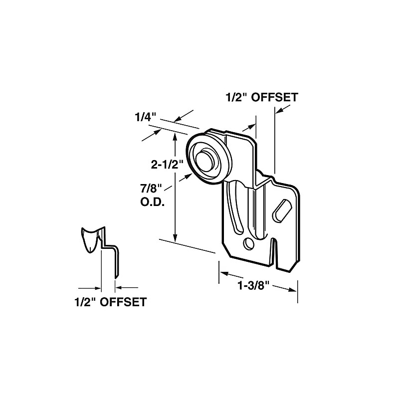 Prime-Line MP6501 Closet Door Roller with 1/2 In. Offset and