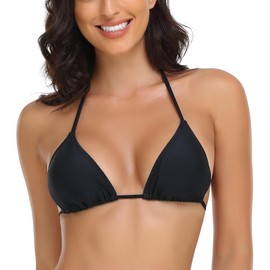 RELLECIGA Women's Swimwear Classic Bikini Top Triangle Top, black