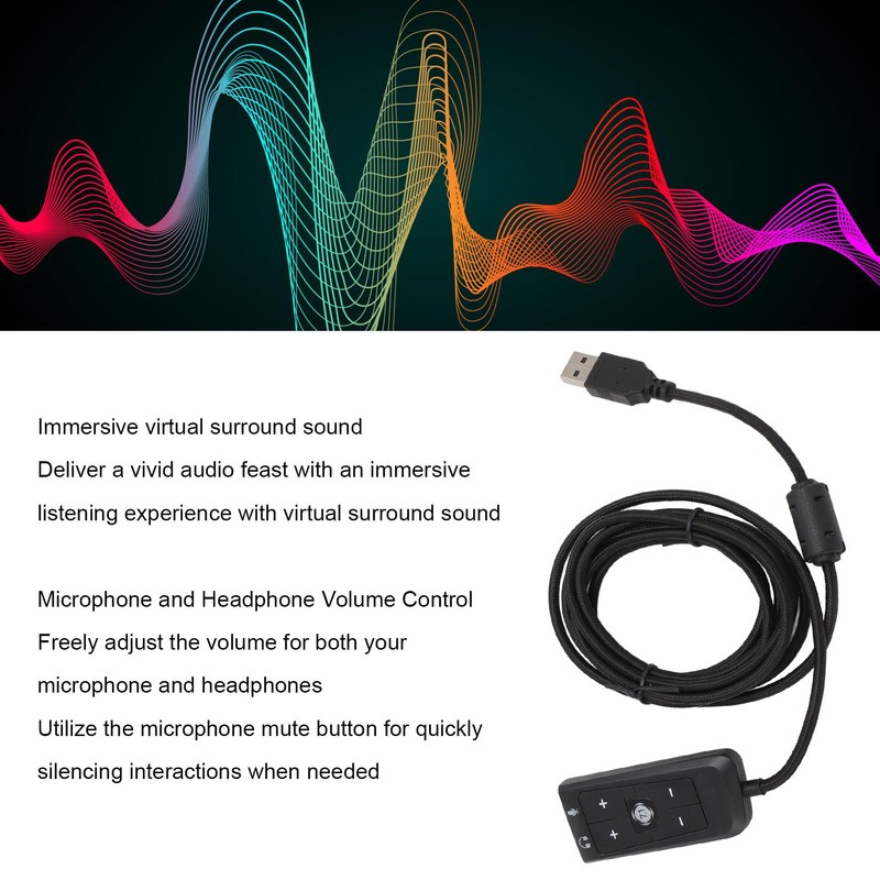 USB to 3.5mm Jack Audio Adapter, External USB Sound Card