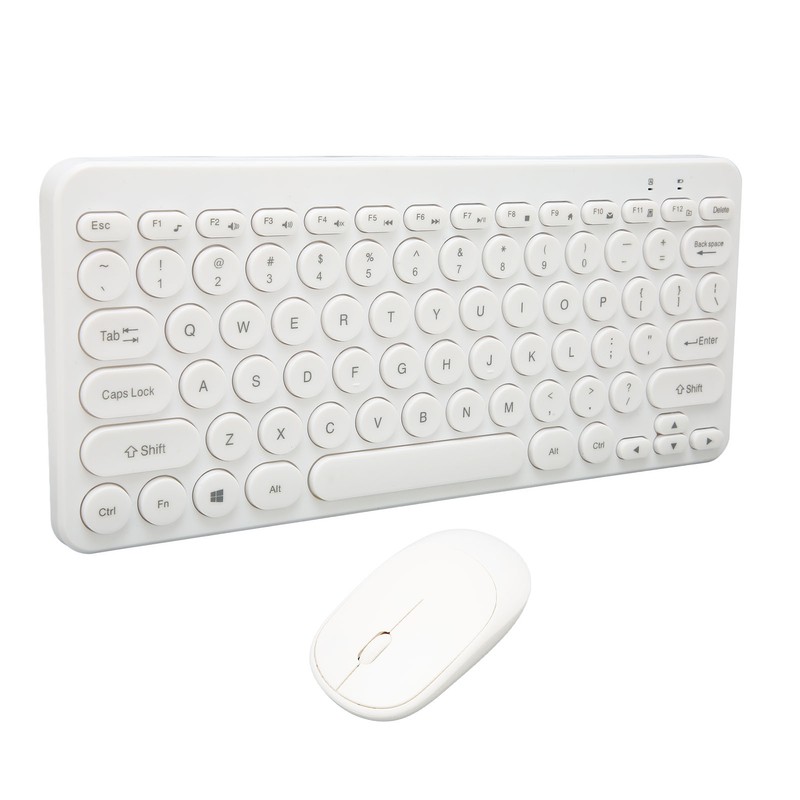 2.4G Wireless Keyboard Mouse Combo 78 Key Retro Round Keycap