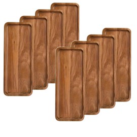8Pack Wood Serving Trays 11.5x4 Inches Serving Platter Tray, Tray Cheese Plate Rectangular Platter for Fruit, Appetizer, Bread,Rectangular Avoid Sliding and Spilling Food