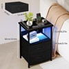 Fixwal Night Stand with Charging Station, LED Nightstand with U-S-B