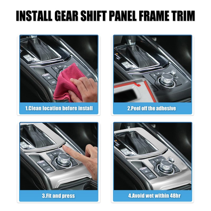 X AUTOHAUX Car Gear Shift Frame Cover Trim Set Interior