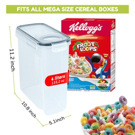 ABaten Cereal Containers Storage - Food Storage Containers with Lids 4 Piece Airtight Food Storage Containers Set 4L Sugar Container for Kitchen & Pantry