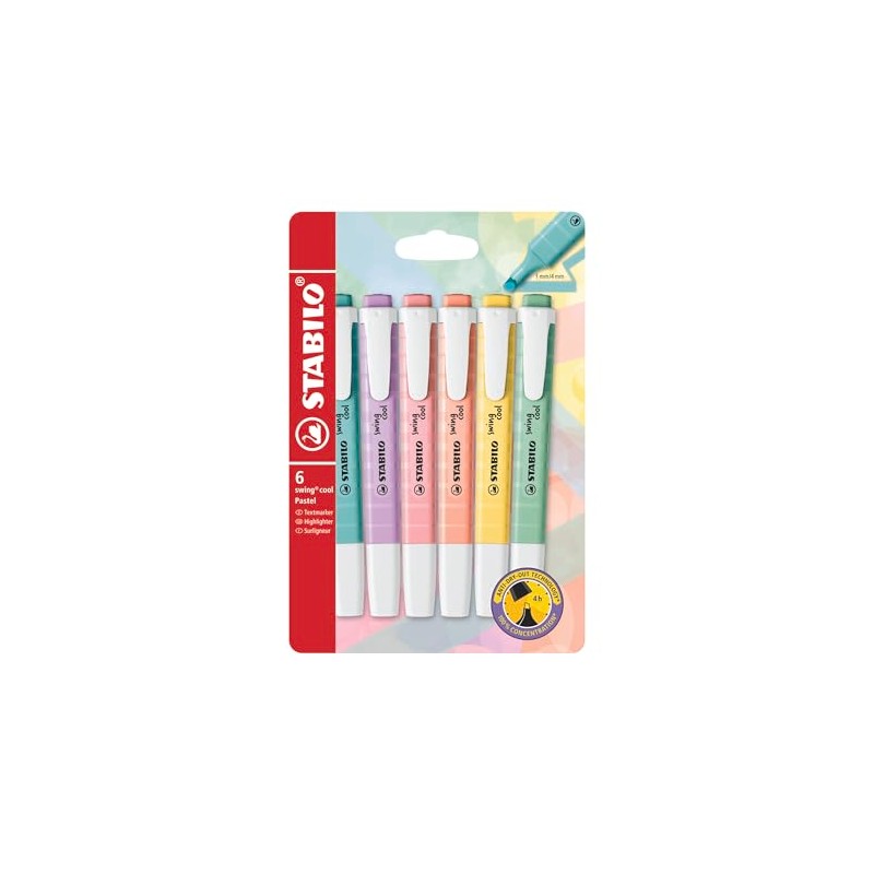 STABILO Swing Cool Pastel - Juego de resaltadores (6 unidades)