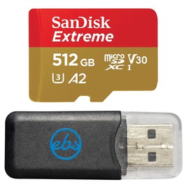 SanDisk 512GB Extreme MicroSD Memory Card Compatible with GoPro Action Camera Hero 11 Black and Hero11 Black Mini (SDSQXAV-512G-GN6MN) Bundle with 1 Everything But Stromboli MicroSDXC Card Reader