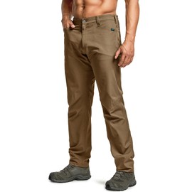 CQR Men's Quick Dry Tactical Pants, Water Resistant Outdoor Pants, Lightweight Stretch Cargo Work Hiking Pants, Rocky Z Hazelnut, 30W x 32L