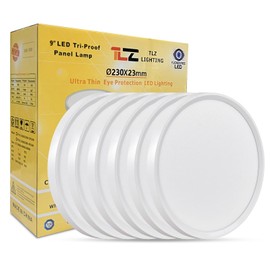 6PK 9 Inch LED Flush Mount Ceiling Light, 18W, 1860LM, 3000K/4000K/6000K CCT Selectable, 0.9inch Super Slim LED Ceiling Light Fixtures, Low Profile Round Flat Panel Light for Bedroom,Kitchen,Hallway