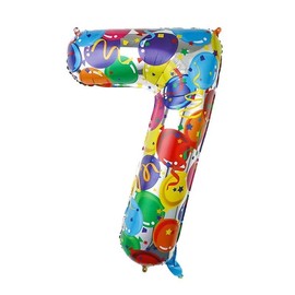 Vthoviwa Big Aluminum Helium Number Balloons, No. 7, Approx. 40 inches (100 cm), Multicolor, Birthdays, Carnivals, Decorations, Anniversaries, Parties, for Men and Women