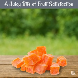 Oh! Nuts Dried Papaya Diced - 2 lb - Dried Fruit Diced - Less Sugar Added - Dehydrated Fruit Bites - Packed in New York Zip-Seal Bag for Exceptional Freshness