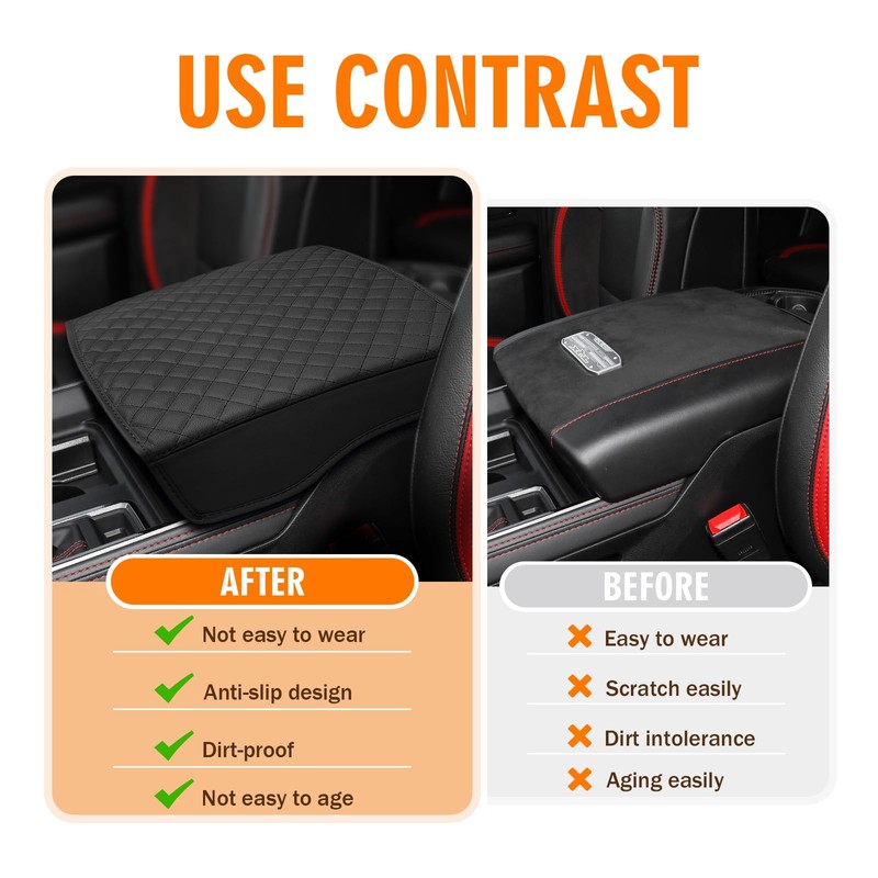 JHGFVC Center Console Cover for 2019-2025 RAM 1500 Accessories, Leather