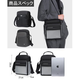 [IAWINI] ショルダーバッグ メンズ 防水大容量 メンズボディバッグ 多機能 肩がけ 斜めがけバッグ キャンバス 撥水 軽量 通勤 通学 出張 旅行 男性用 肩掛けカバン メッセンジャーバッグ人気​