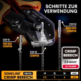 SOMELINE SOMELINE? Solarstecker Crimpzange Set fr 2.5/4/6mm2 Solarkabel, 12 Paar Male Female Solarpanel Kabelstecker,1 Paar Solarstecker Schlssel, Stecker solaranlage, PV Stecker Werkzeug, Solar Crimpzange