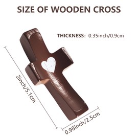 Cross My Heart, Encouragement Gift, Relieve Anxiety Comfort for Clutching, Clinging and Praying, Wooden Cross Fidget（3 Pack,White）