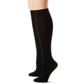 Dr. Motion 2 Pairs Compression Knee-Hi Women's Socks Black Size 9-11